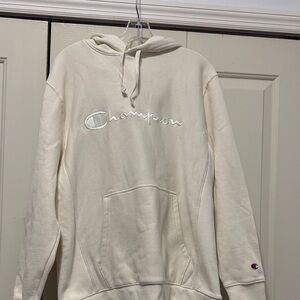 Champion Men's Cream Hoodie Champion U.S .A ATHLETIC